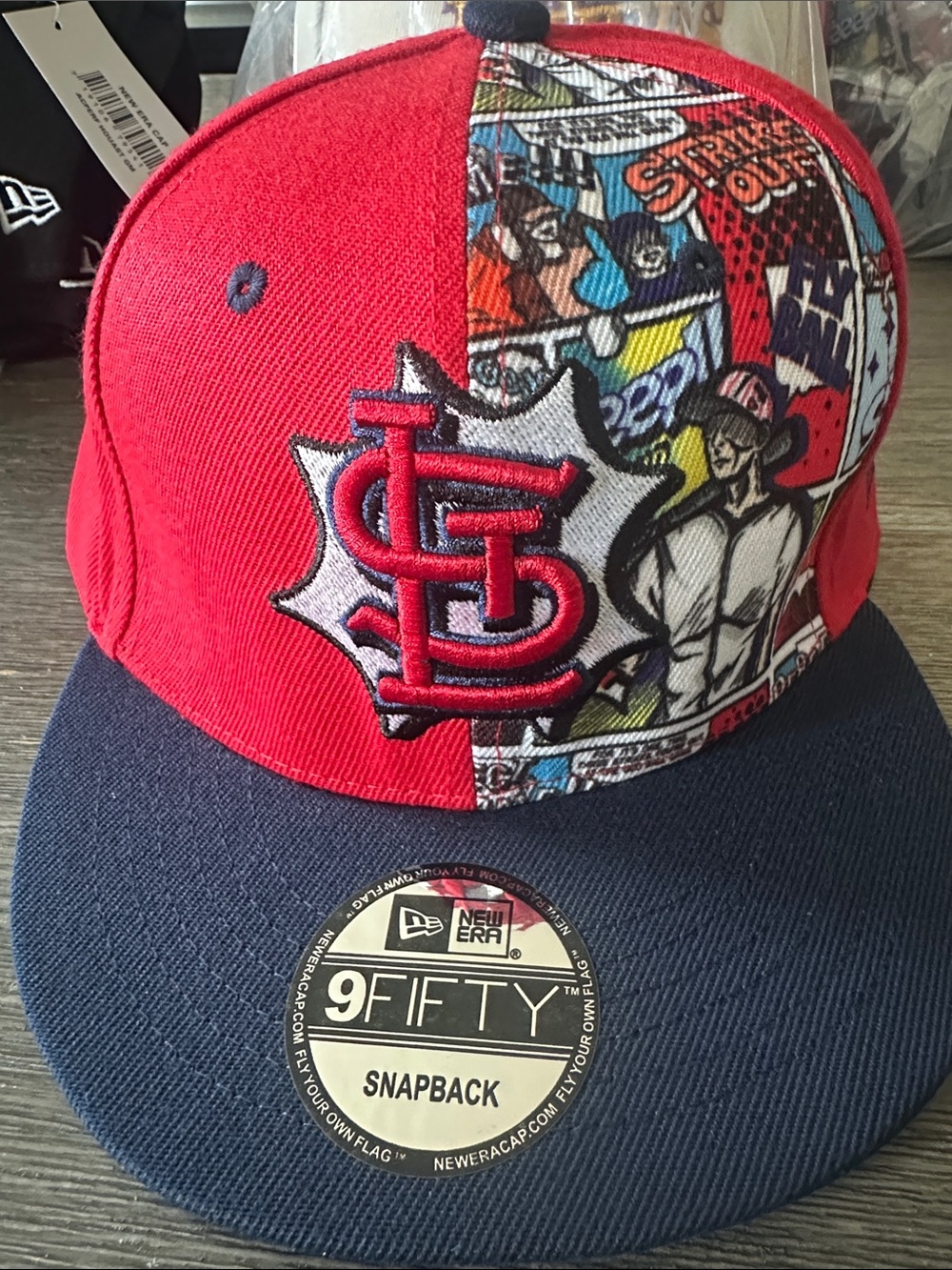 New Era Kids Red and Navy St. Louis Comic-Panel 9FIFTY Snapback